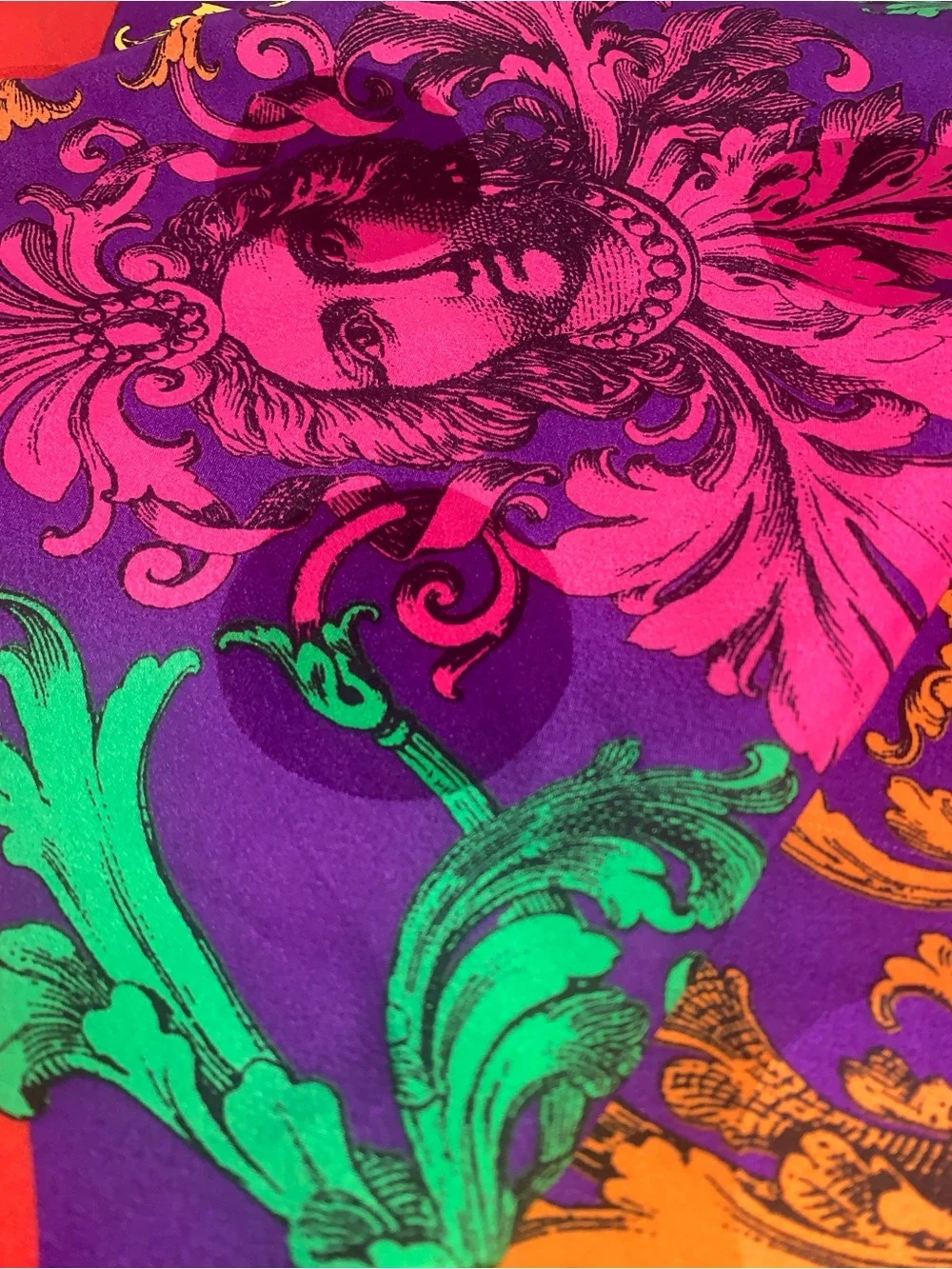 Atelier Versace Bold Baroque Silk Scarf - Purple, Red, Yellow, Green